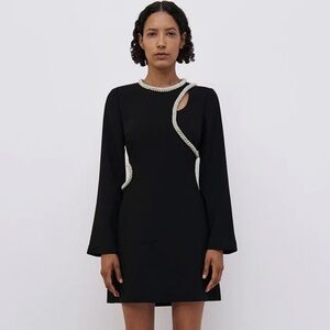 Jonathan Simkhai mini dress Diamante embroidery mini dress with cutouts.